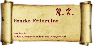 Meszko Krisztina névjegykártya
